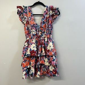 Floral print mini dress M